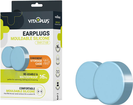 Vitaplus Слушалки за уши от силикон за плуване в Прозрачен цвят 3бр