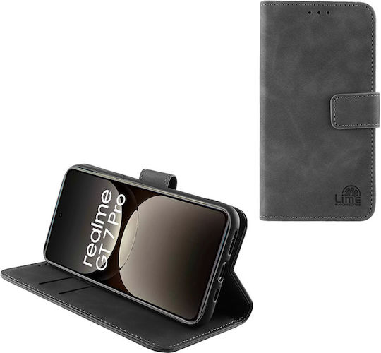 Lime Essential Magnet Buchen Sie Synthetisches Leder Gray (Realme GT 7 Pro)