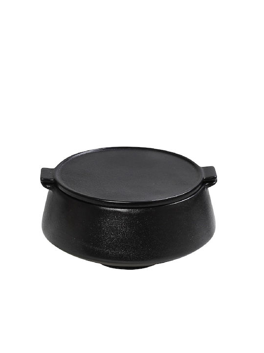 Espiel Myanmar Set of 2 General Use Glass Jars with Lid Black 13.2x8x15.5cm 2pieces