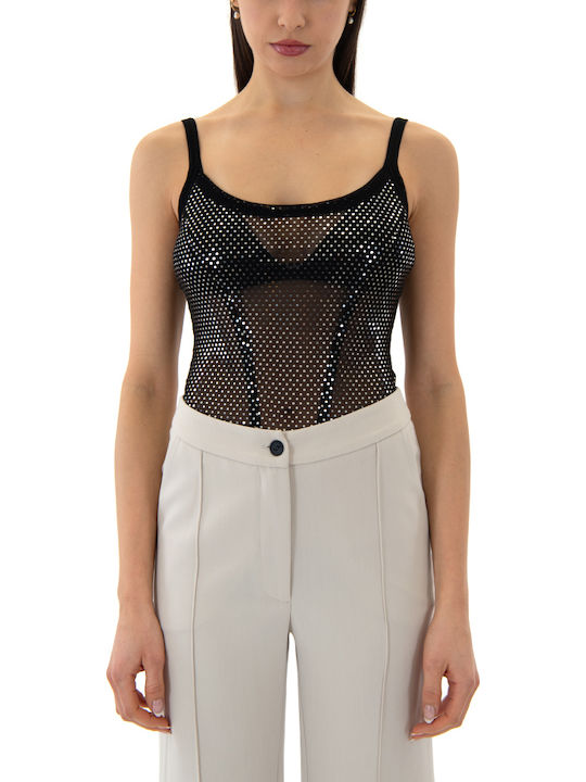 Black N Black See Through Strass Bodysuit Women Black & Black Ασημι Μαυρο W26b4201-one-color