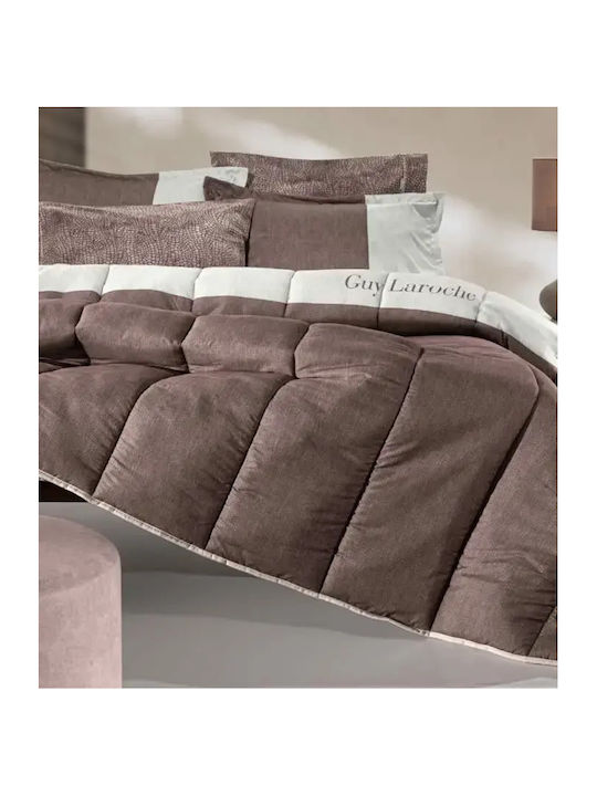 Guy Laroche Duvet Cover Cotton Queen 225x245 Safari Choco Suede