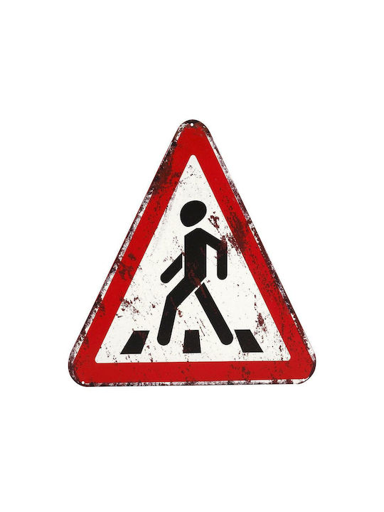 Espiel Handgefertigtes Rotes Metallisches Wanddekoration Schild 30x1x30cm