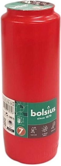 Фитилна Свещ За Продължително Горене 7 Bolsius 140 Часа Червена