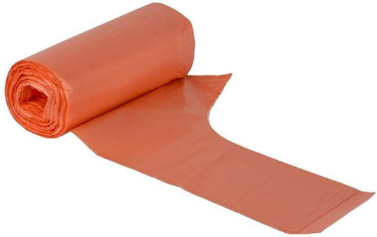 Σακούλες Απορριμάτων με Χερούλια Ρολό 72x58cm 20τμχ Πορτοκαλί
