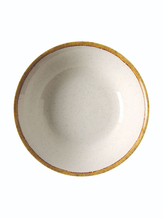 GTSA Porcelain Salad Bowl Beige 23x23x6.5cm
