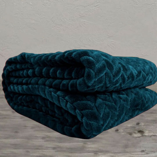 SpitiBazaar Decke Vlies Einzel 160x220cm Petrol