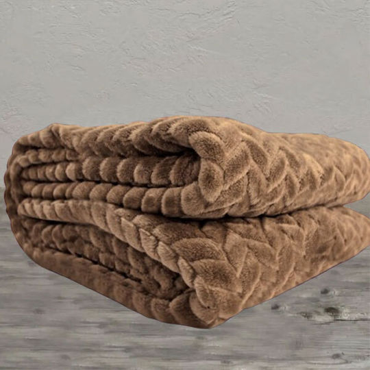 SpitiBazaar Pătură Fleece Single 160x220cm Cafea deschisă