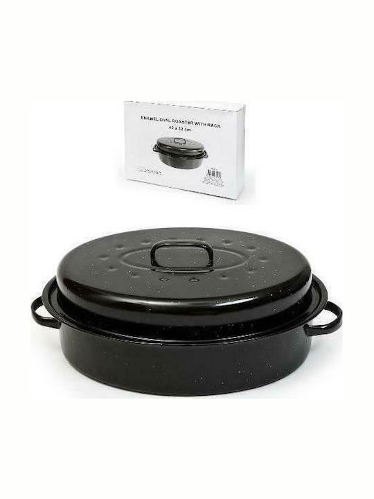Homestyle Dutch Oven Oval Made of Aluminum with Grill 36x26cm 1pcs