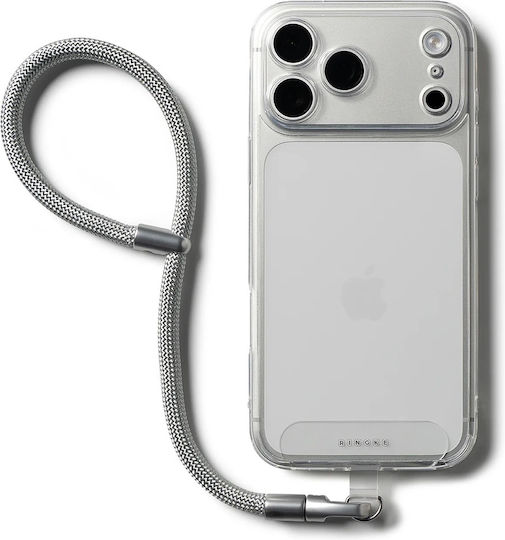 Ringke Universal Holder Hand Strap Link Flow P-type Crossbody Lanyard Mobile Phone Décor Adjustable Silky Silver