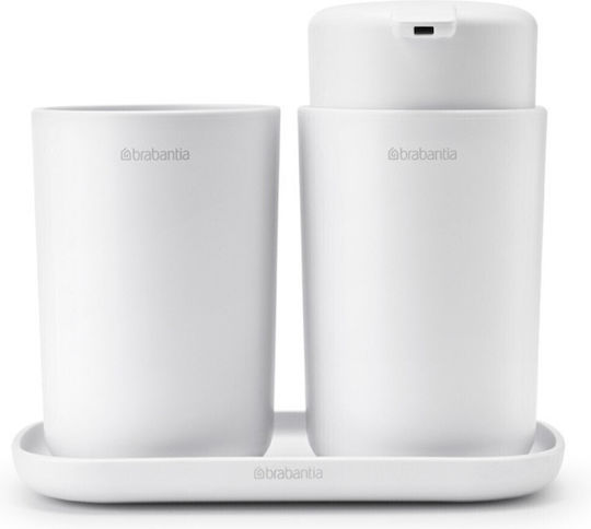 Brabantia Set Accesorii Baie Plastic Alb 3buc Brabantia Set Accesorii Baie Plastic Alb 3buc