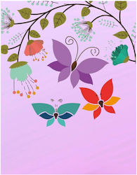 Greeting Card Without Message Flowers Butterflies 7x11cm Paperbox