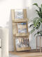 vidaXL PU Magazine Rack Brown 43x11x102cm