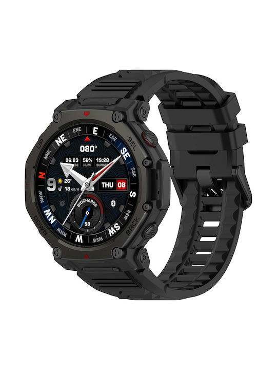 Силиконова Каишка Amazfit T-rex 3 Pro Черна Силиконова Каишка Amazfit T-rex 3 Pro Черна