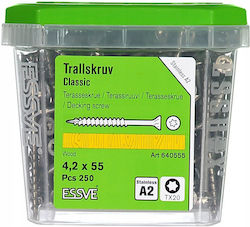 Essve Wood Bolts Inox with Diameter M4.2 and Length 55mm 250pcs
