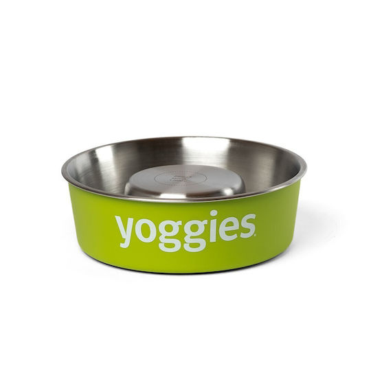 Yoggies Stainless Steel Dog Food Bowl Slow Feeder Non-slip 17cm