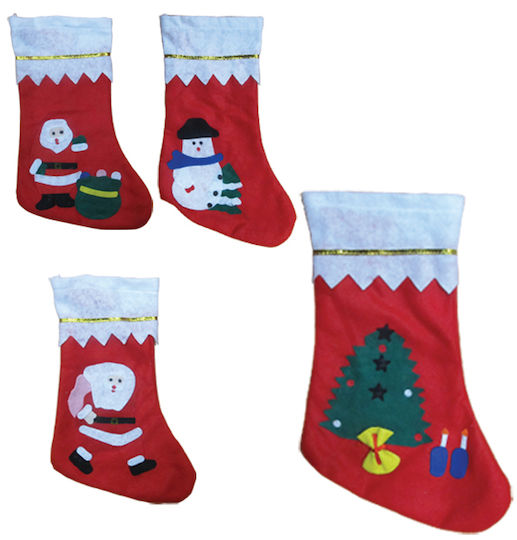 Weihnachtliche Dekorative Socke mit Άγιο Βασίλη Breite 35cm. 6Stück