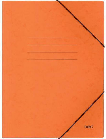Next Folder Prespan with Rubber Band and Ears for Paper A4 Orange