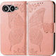Husă Cu Capac Pliabil T Phone 3 5g Butterfly Roz Roz Auriu