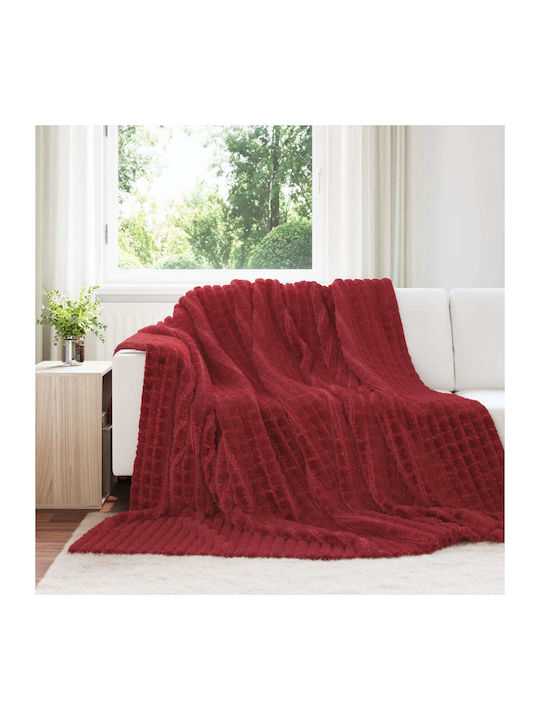 vidaXL Ριχτάρι Πολυθρόνας Fleece 240x220εκ. Βεραμάν Κόκκινο