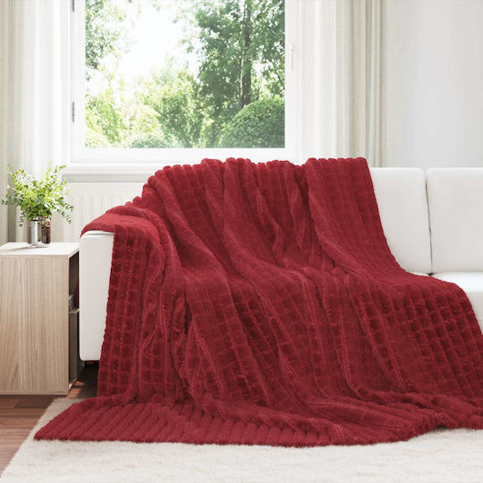 vidaXL Armchair Throw Fleece 240x220cm Turquoise Red