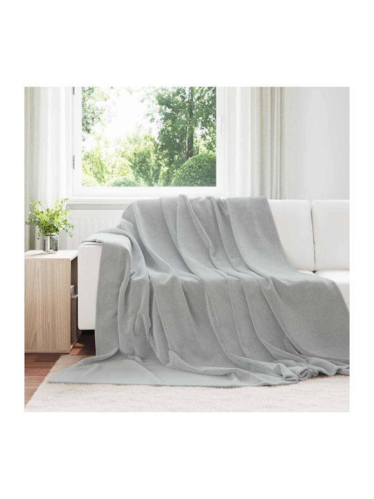 vidaXL Ριχτάρι Διθέσιου Καναπέ Fleece 220x240εκ. Γκρι