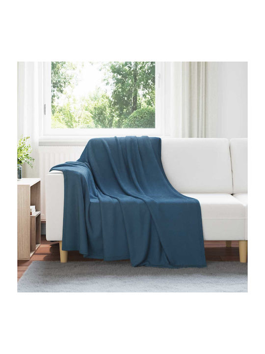 vidaXL Cuvertură Pentru Canapea De Fotoliu Polar Fleece 200x150cm Albastru Închis