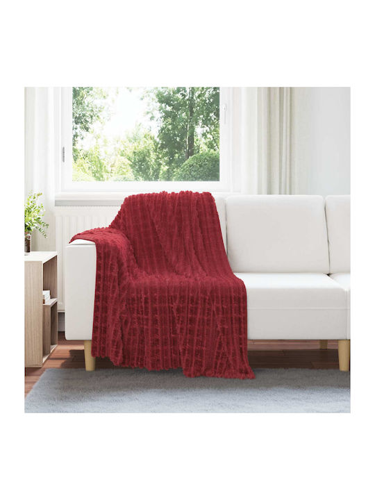 vidaXL Ριχτάρι Πολυθρόνας Fleece 150x130εκ. Βεραμάν Κόκκινο