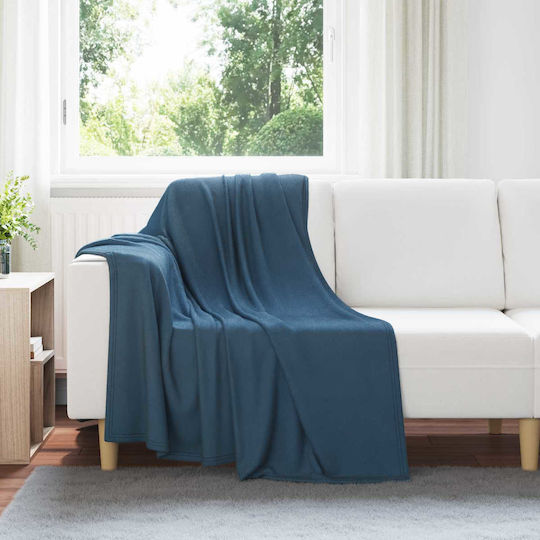 vidaXL Decken & Couchdecken Sesselüberwurf Fleece 170x130cm Dunkelblau