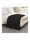 vidaXL Ριχτάρι Πολυθρόνας Fleece 150x130εκ. Μαύρο