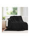 vidaXL Armchair Throw Fleece 240x220cm Black