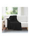 vidaXL Armchair Throw Fleece 170x130cm Black