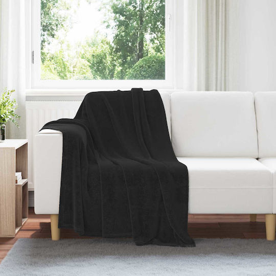 vidaXL Decken & Couchdecken Sesselüberwurf Fleece 130x150cm Schwarz