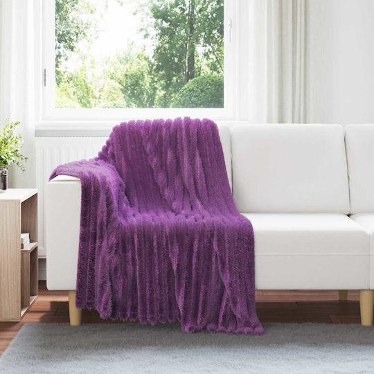 vidaXL Decken & Couchdecken Sesselüberwurf Fleece 150x130cm Lila