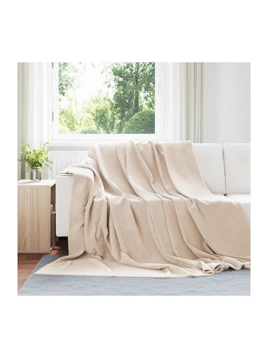 vidaXL Ριχτάρι Διθέσιου Καναπέ Fleece 220x240εκ. Μπεζ 42016791