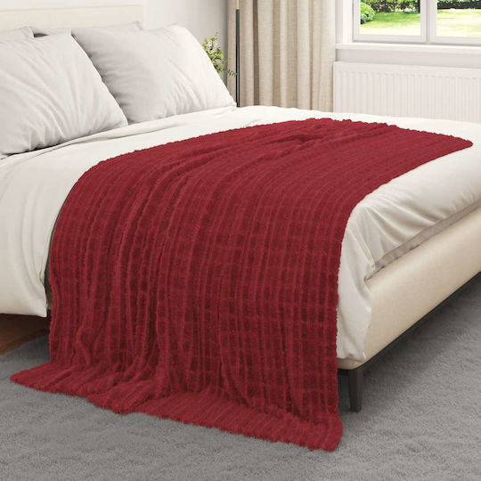 vidaXL Ριχτάρι Πολυθρόνας Fleece 200x150εκ. Βεραμάν Κόκκινο