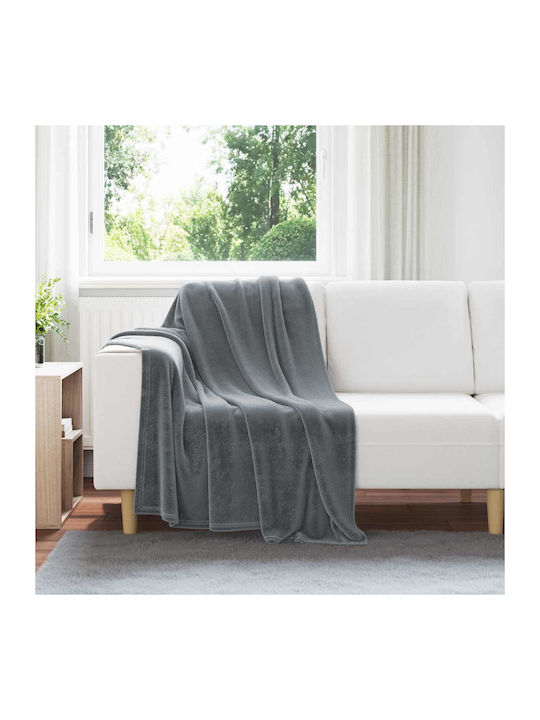 vidaXL vidaXL Fleece Decke Couch 130x150cm Dunkelgrau