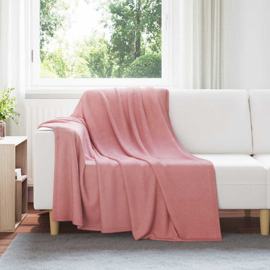 vidaXL Κουβέρτα Fleece Διπλή 200x150εκ. Ροζ