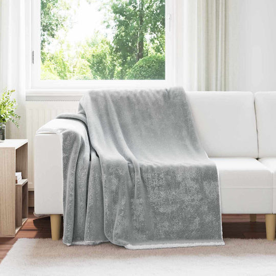 vidaXL Κουβέρτα Fleece Μονή 150x200εκ. Γκρι