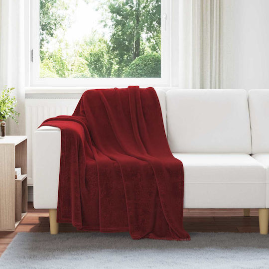 vidaXL Fleece Blanket Sofa 130x150cm Turquoise Red