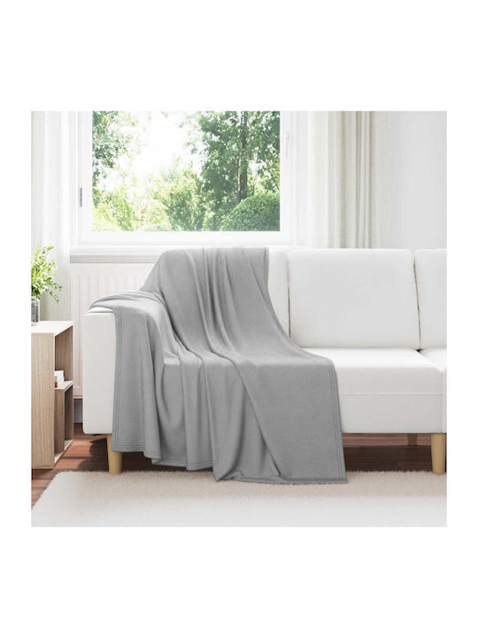 vidaXL vidaXL Fleece Decke Einzeln 170x130cm Grau