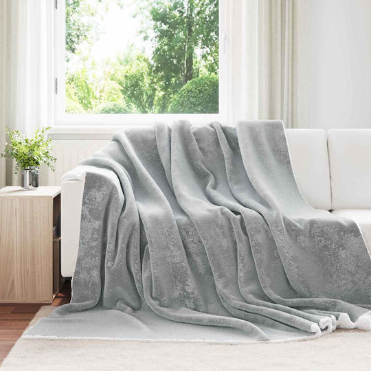 vidaXL Fleece Blanket Super King 240x270cm Grey