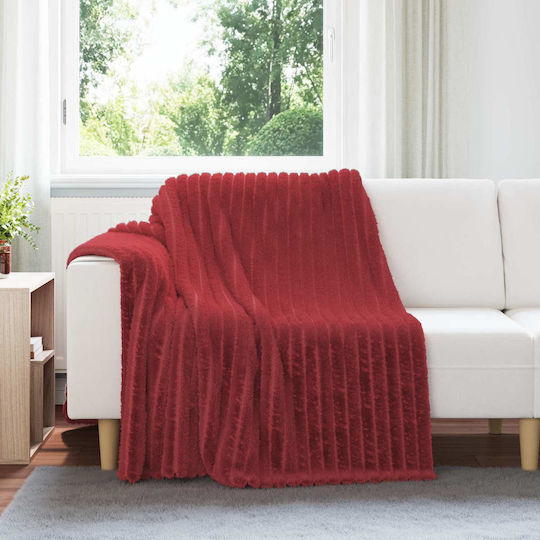 vidaXL Κουβέρτα Fleece Διπλή 200x150εκ. Βεραμάν, Κόκκινο