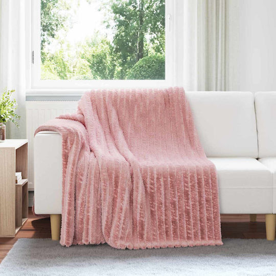 vidaXL Κουβέρτα Fleece Διπλή 200x150εκ. Ροζ