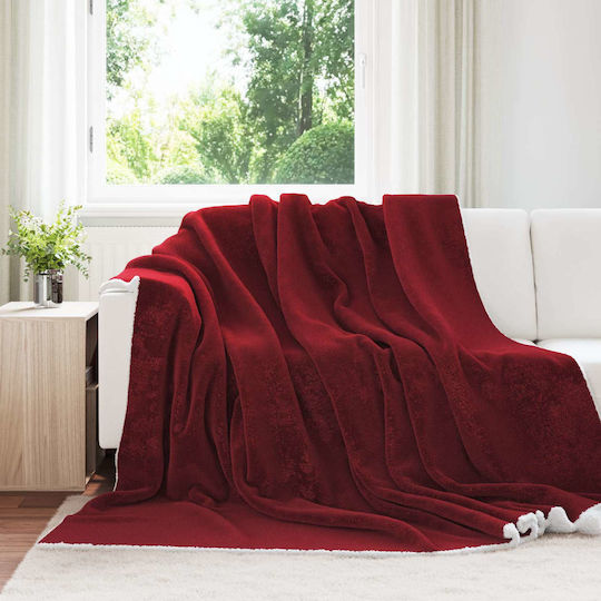 vidaXL Fleece-Decke Übergröße 240x270cm Türkis, Rot