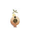 LiebeQueen Handmade Hanging Lucky Charm Pomegranate Orange made of Wood 1pcs