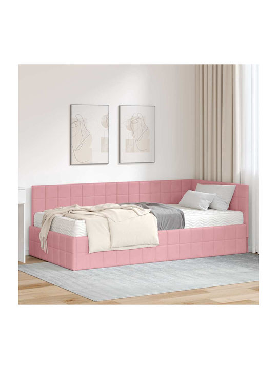 Einzelbett Mit Samt Grau Samt Rosa Mit Lattenro...