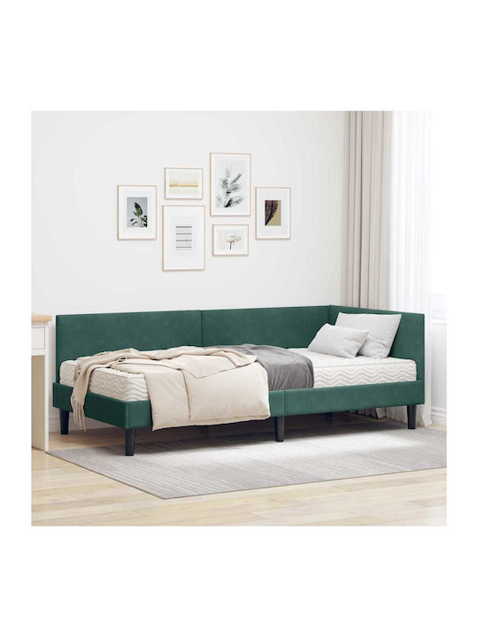 Einzelbett Aus Holz Mit Grünem Farbe Mit Latten...