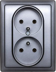 Kos66 Double Socket U Complete Graphite 666036 Kos66 Double Socket U Complete Graphite 666036