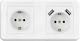 Pcu2 Socket Double 2 X Usb 2.1 A White Color Po...
