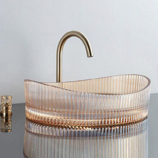 Vinci Aufgesetztes Waschbecken Porzellan 50x37.5x12cm Μπρονζέ Ματ Vinci Aufgesetztes Waschbecken Porzellan 50x37.5x12cm Μπρονζέ Ματ